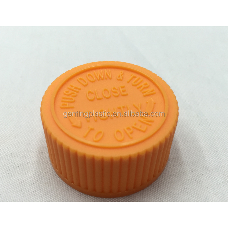 Push Turn Childsafe Screw Cap Factory - OEM/ODM Custom Yellow Blue Push Turn Childsafe Screw Cap Child Resistant Cap