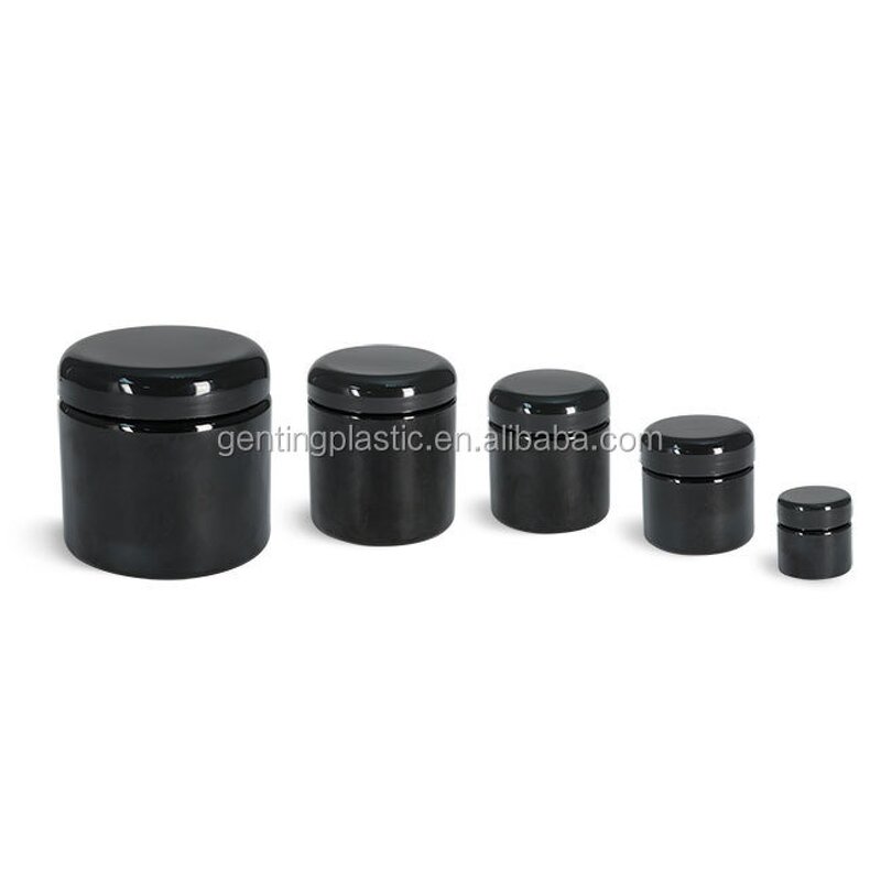 Plastic Jars Manufacturer - OEM/ODM Custom 8 oz Frosted Black Polypro Straight Sided Jars with Deep Skirted Caps