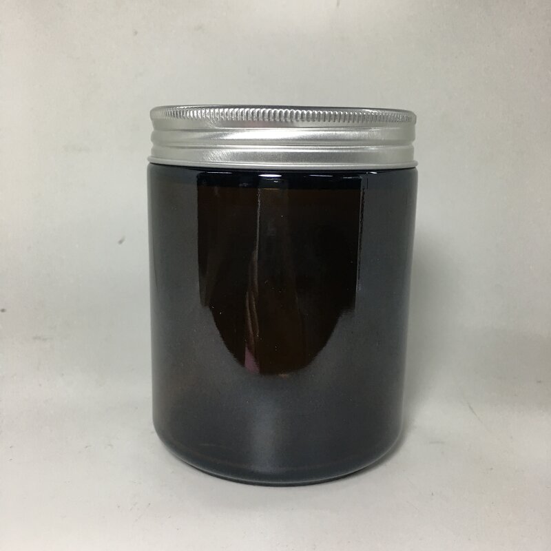 Amber Glass Jar Factory - OEM/ODM Custom 9oz 270ml Amber Glass Jar with Aluminum Cap Candle Glass Jar