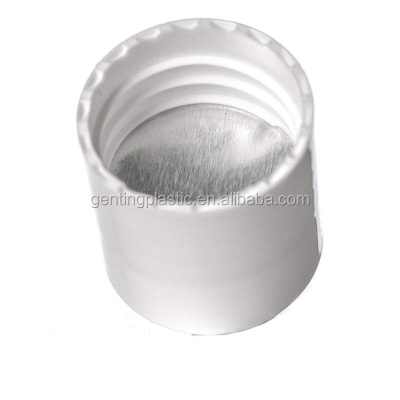White PP Disc-top Lid Manufacturer - OEM/ODM Custom White PP 28-410 Smooth Skirt Disc-top Lid with HIS Liner