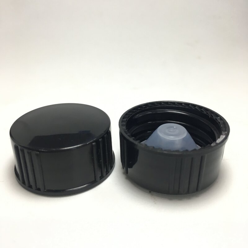 Black PP Cap for Boston Glass Bottle Factory - OEM/ODM Custom 18-28mm Black PP Cap for Boston Glass Bottle Cone Lined Cap