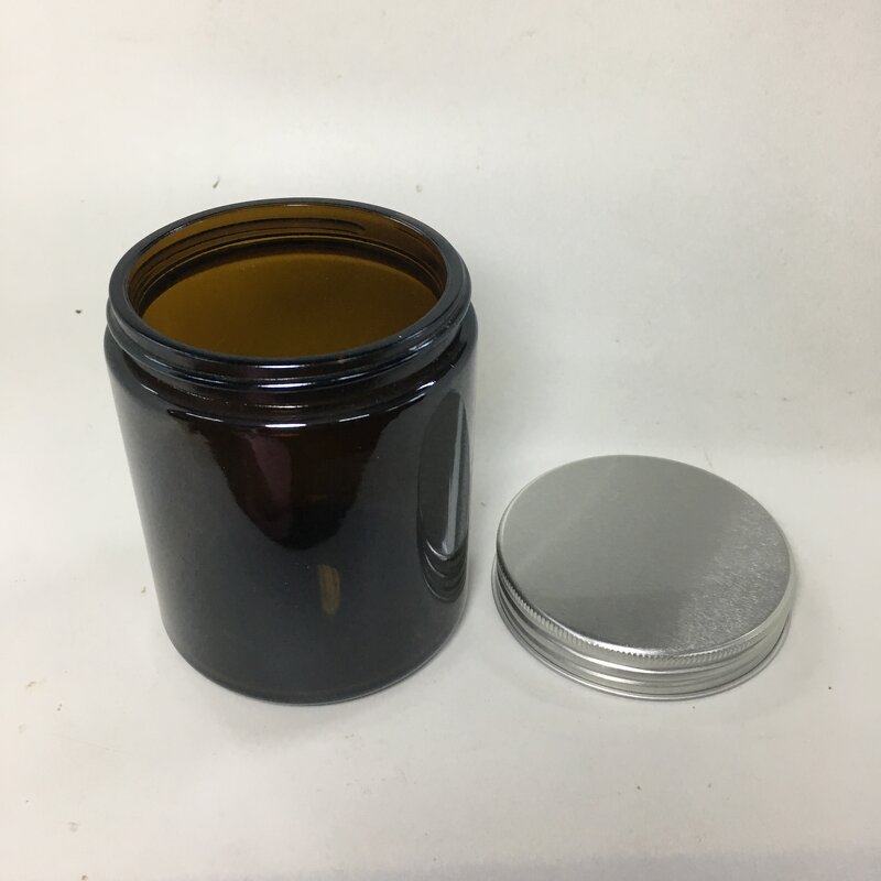 Amber Glass Jar Factory - OEM/ODM Custom 9oz 270ml Amber Glass Jar with Aluminum Cap Candle Glass Jar