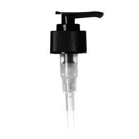 Black PP Dispensing Pump Manufacturer - OEM/ODM Custom Black PP 28-410 Ribbed Skirt Down-lock Head Dispensing Pump