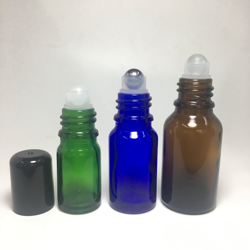 Roll on Glass Bottle Manufacturer - OEM/ODM Custom Roll on Glass Bottle with 18mm Plastic Cap and Metal Roller Ball