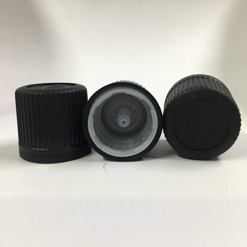 Black Tamper Evident Cap Factory - OEM/ODM Custom 18mm Black Tamper Evident Children Resistant Cap with Reducer