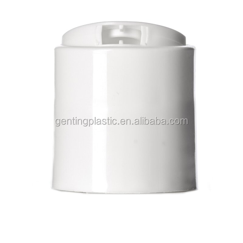 White PP Disc-top Lid Manufacturer - OEM/ODM Custom White PP 28-410 Smooth Skirt Disc-top Lid with HIS Liner