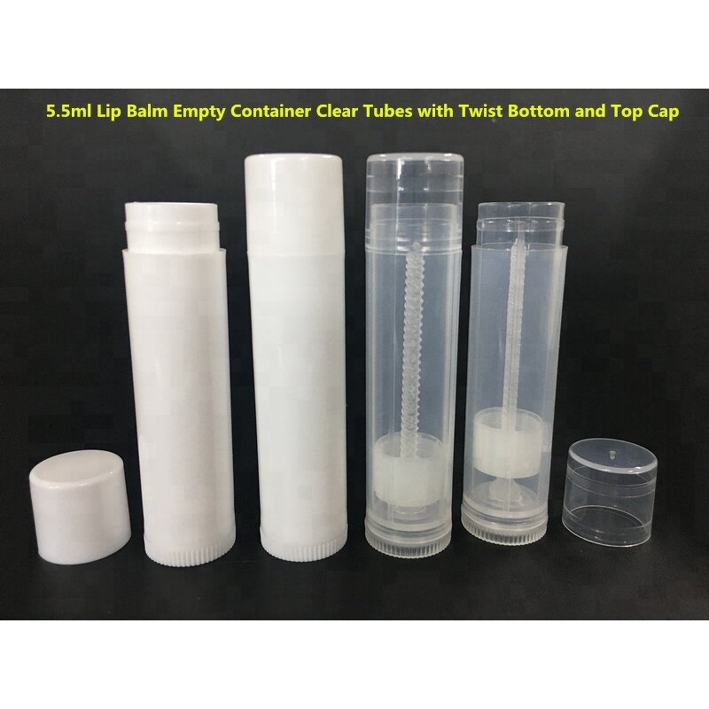 Lip Balm Empty Container Factory - OEM/ODM Custom 5g Lip Balm Empty Container Clear Tubes with Twist Bottom Top Lid