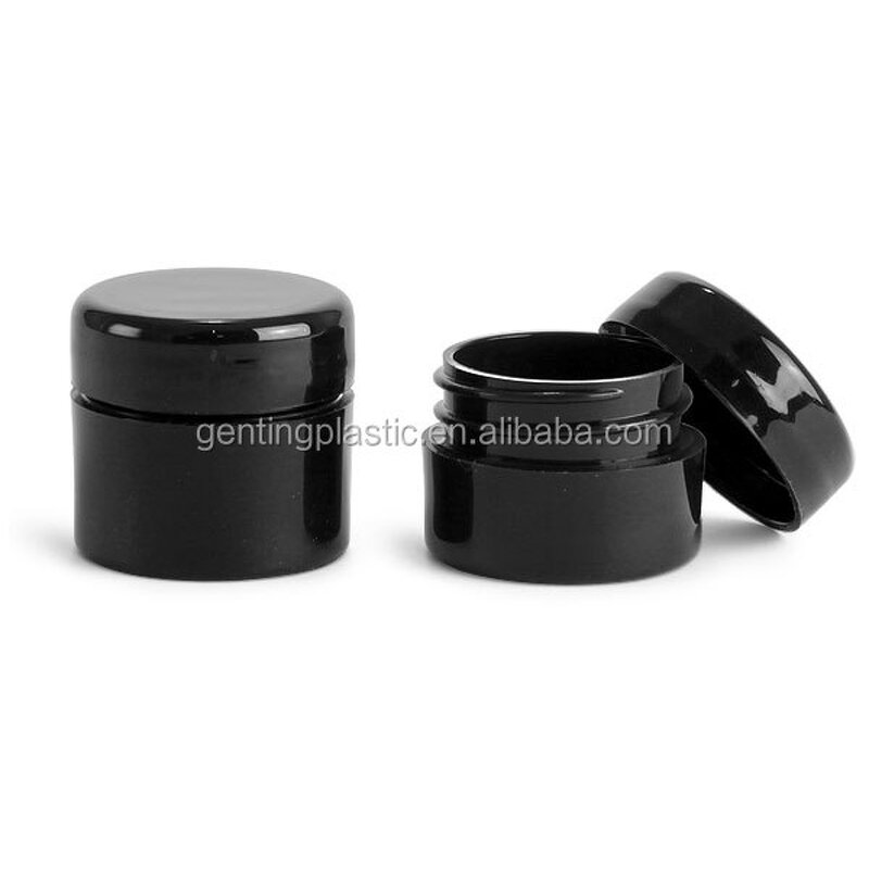 Plastic Jars Factory - OEM/ODM Custom Frosted Black Polypro Straight Sided Jars with Black Lined Caps