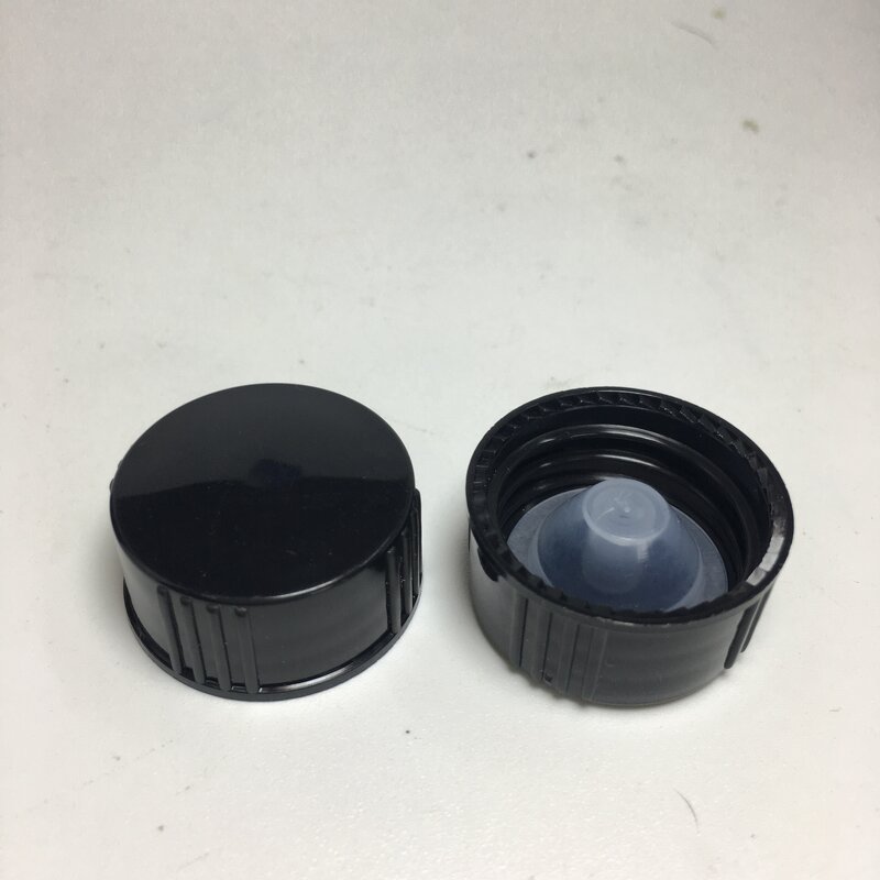 Black PP Cap for Boston Glass Bottle Factory - OEM/ODM Custom 18-28mm Black PP Cap for Boston Glass Bottle Cone Lined Cap