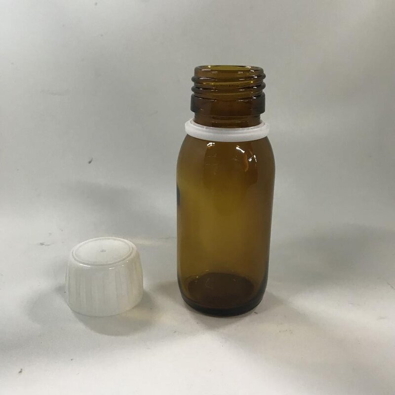 Amber Glass Syrup Bottle Factory - OEM/ODM Custom 60ml Amber Glass Syrup Bottle with White Temper Evident Screw Cap
