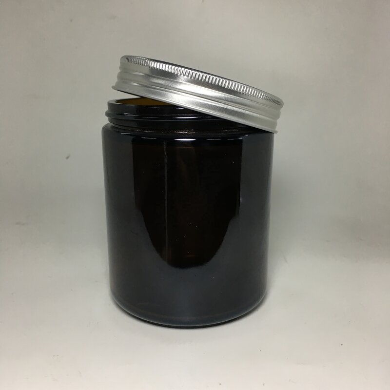 Amber Glass Jar Factory - OEM/ODM Custom 9oz 270ml Amber Glass Jar with Aluminum Cap Candle Glass Jar