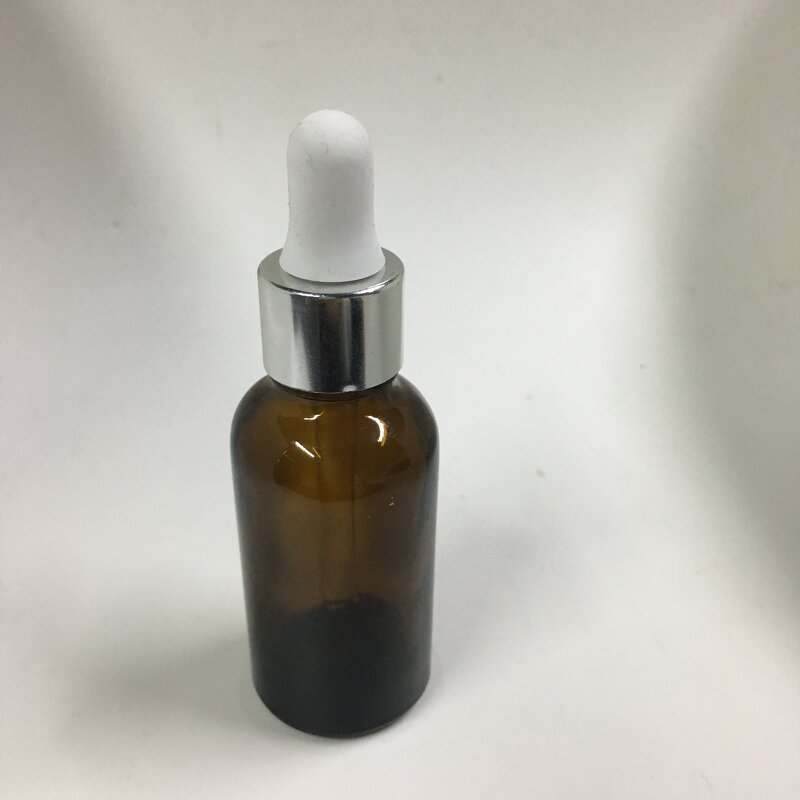 Silver Metal Glass Dropper Factory - OEM/ODM Custom 20mm Silver Metal Glass Dropper 30ml Boston Bottle with Gold Lids