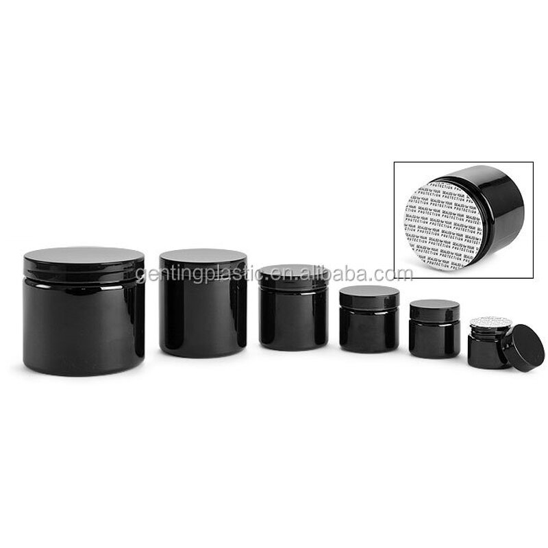 Plastic Jars Manufacturer - OEM/ODM Custom 8 oz Frosted Black Polypro Straight Sided Jars with Deep Skirted Caps