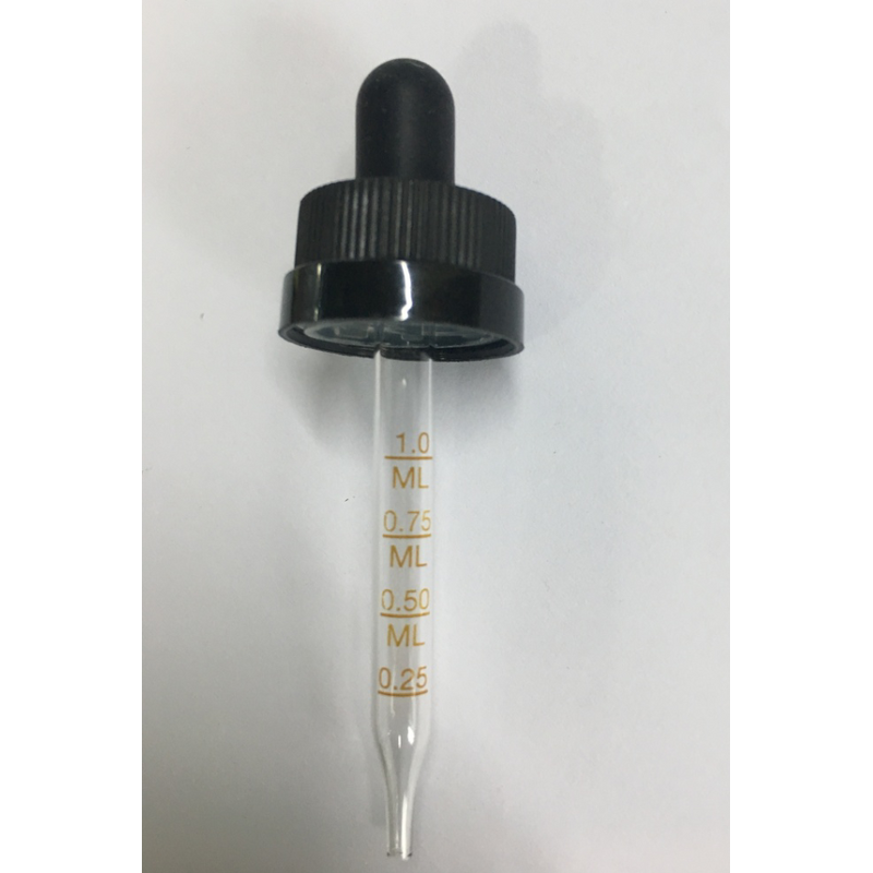 Black Child Resistant Glass Dropper Manufacturer - OEM/ODM Custom 2 oz Black Child Resistant CRC Glass Dropper 20-400