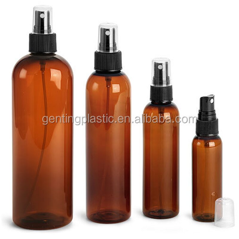 PET Plastic Bottle Manufacturer - OEM/ODM Custom 120ml PET Plastic Bottle Amber with Black Disc Pump Top Caps