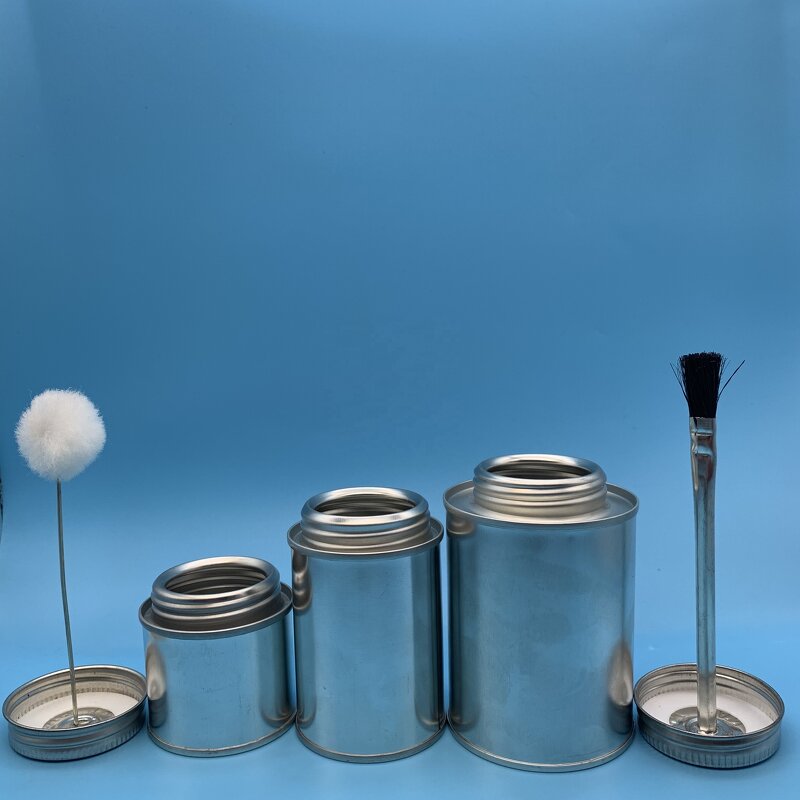 Metal Round Tin Can Manufacturer - OEM/ODM Custom 250ml Metal Round Tin Can with Screw Top Cap and Brush 8oz