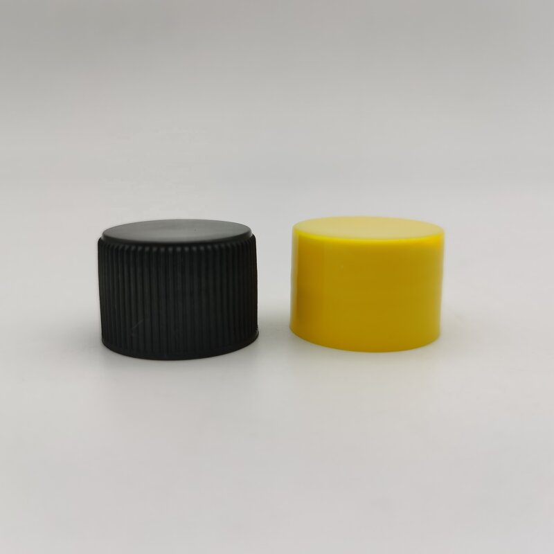 Plastic Cap with Induction Inner Seal Manufacturer - OEM/ODM Custom 24mm Black Ribbed Plastic Cap with Induction Inner Seal