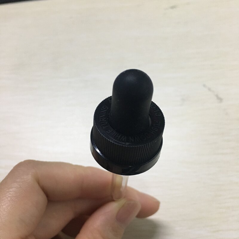 CRC Child Resistant Dropper Factory - OEM/ODM Custom CRC Child Resistant Dropper with 76mm Pipette for 30ml Boston