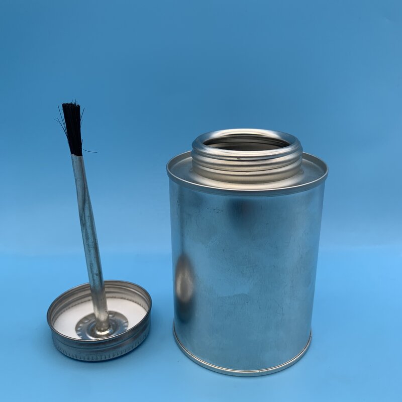 Metal Round Tin Can Manufacturer - OEM/ODM Custom 250ml Metal Round Tin Can with Screw Top Cap and Brush 8oz