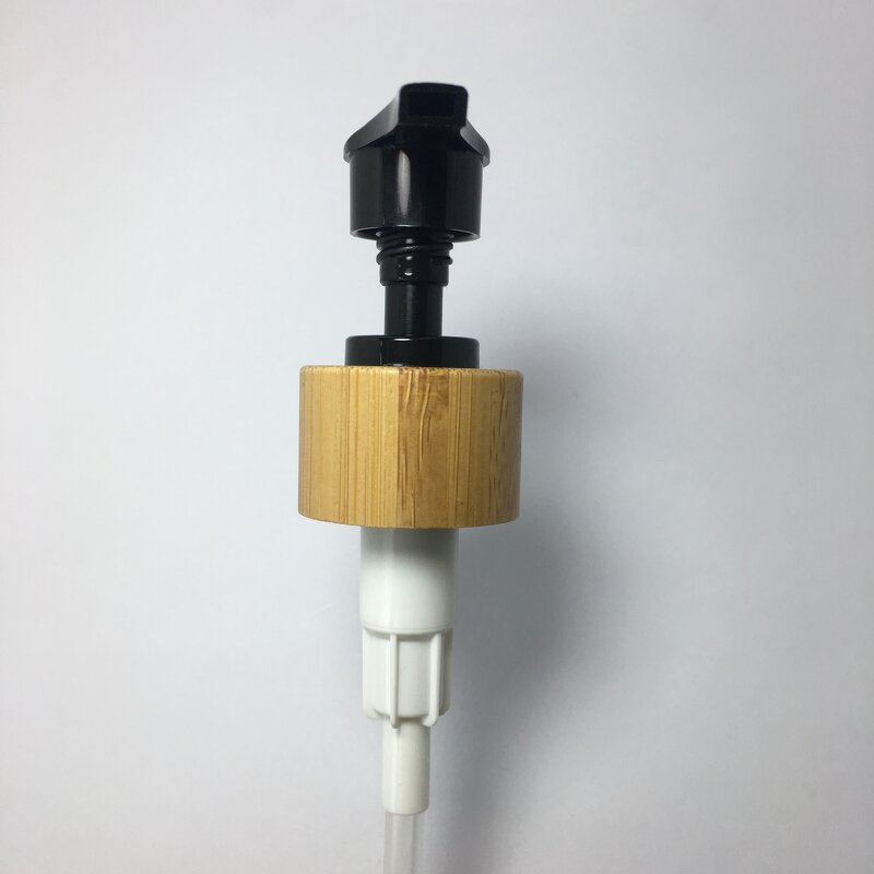 PP Plastic Bamboo Pump Factory - OEM/ODM Custom 24/410 PP Plastic Bamboo Wooden Dispenser Pump for Shampoo Bottle