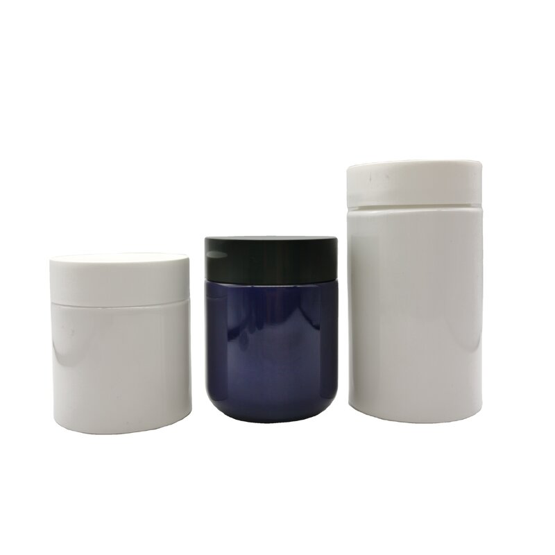 Wide Mouth PET Jar Factory - OEM/ODM Custom 60-250ml White Black Wide Mouth PET Jar with Childproof Cap