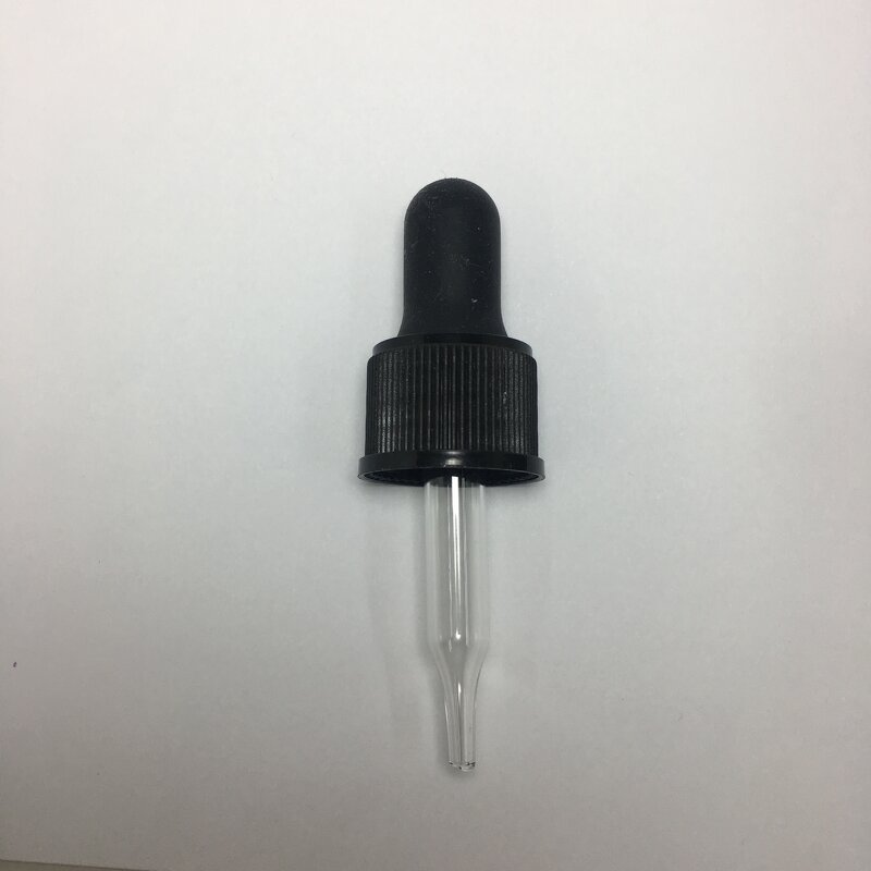 Black Glass Dropper Manufacturer - OEM/ODM Custom 18-415 Black Glass Dropper for Essential Oil Glass Bottles