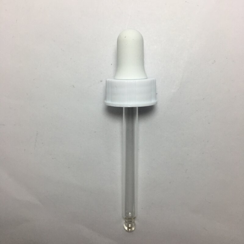 Glass Dropper with White Frosted Rubber Manufacturer - OEM/ODM Custom 20-400 Neck Finish Glass Dropper with White Frosted Rubber