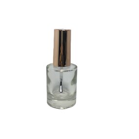 Round Glass Nail Polish Bottle Factory - OEM/ODM Custom 16ml Round Glass Nail Polish Bottle with Gold Cap and Brush