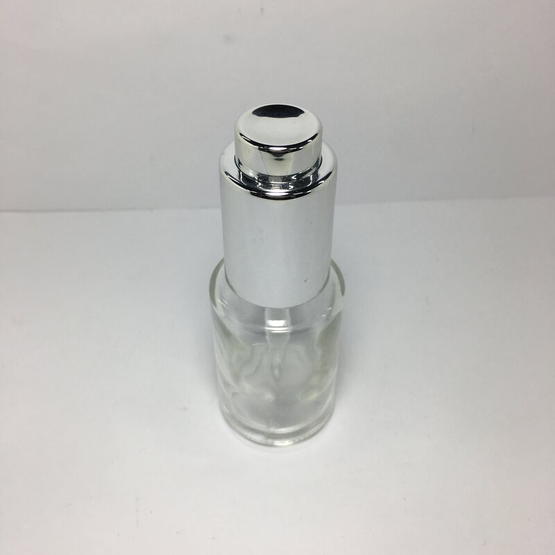 Silver Push Button Dropper Manufacturer - OEM/ODM Custom 30ml Silver Push Button Regular Dropper Aluminium Plastic Body