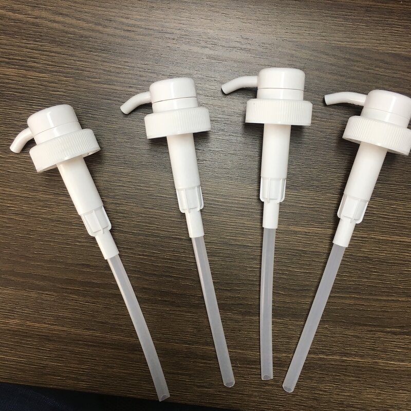 White PP Dispensing Pump Manufacturer - OEM/ODM Custom White PP 38-400 Ribbed Skirt Down-lock Dispensing Pump