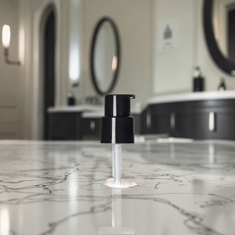 Black PP Treatment Pump Manufacturer - OEM/ODM Custom Black PP 18-400 Smooth Skirt Fingertip Treatment Pump