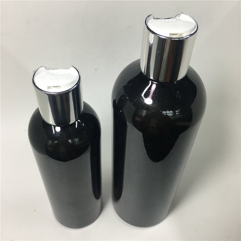 Shampoo Plastic Bottle Factory - OEM/ODM Custom 250ml 500ml Shampoo Plastic Bottle with Silver Disc Top Caps