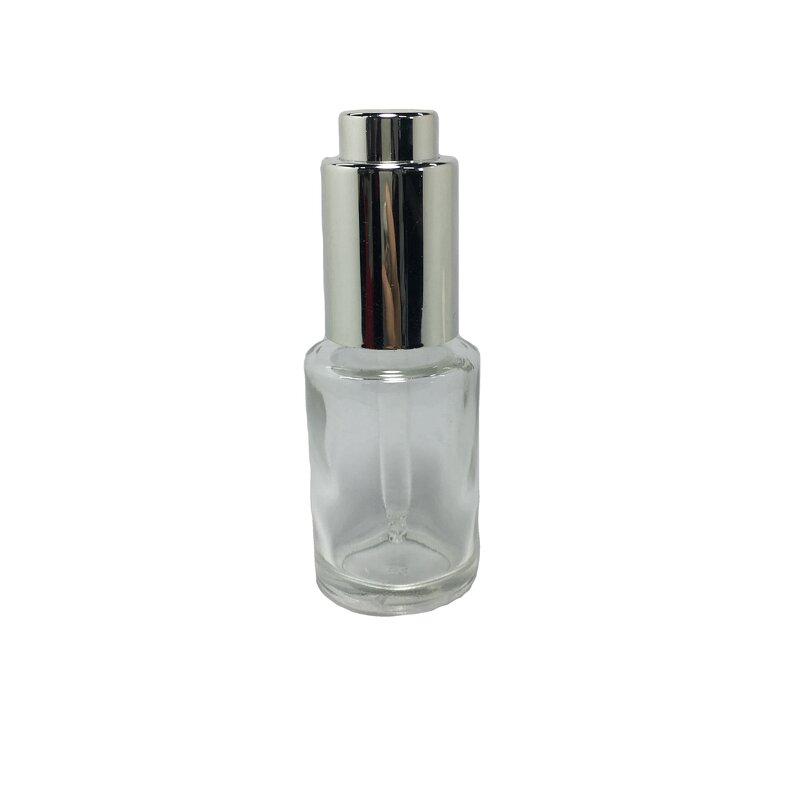 Silver Push Button Dropper Manufacturer - OEM/ODM Custom 30ml Silver Push Button Regular Dropper Aluminium Plastic Body