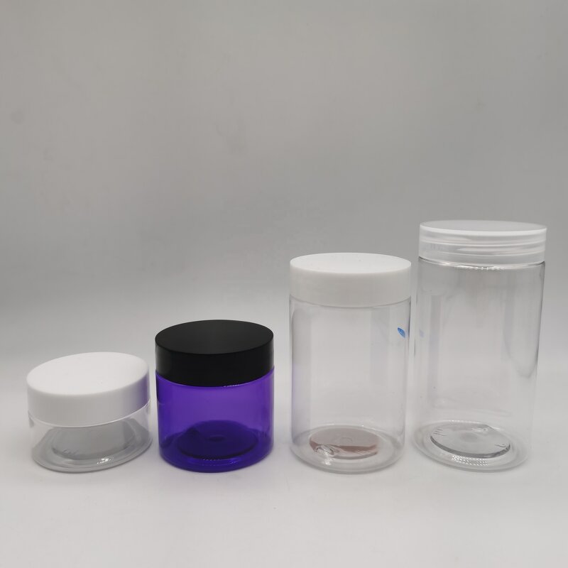 Plastic PET Straight Sided Jars Factory - OEM/ODM Custom 30-120ml Plastic PET Straight Sided Jars with White Cap