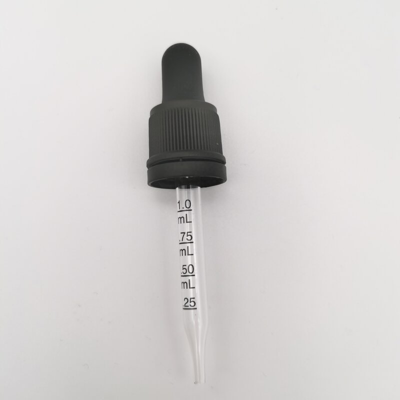 Glass Dropper Cap Manufacturer - OEM/ODM Custom 18/410 Tamper Evident Glass Dropper Cap for Essential Oil Bottles