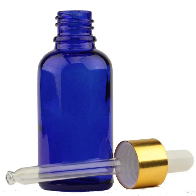 Glass Essential Oil Bottle Factory - OEM/ODM Custom 1oz 30ml Cobalt Blue Glass Essential Oil Bottle with Gold Cap