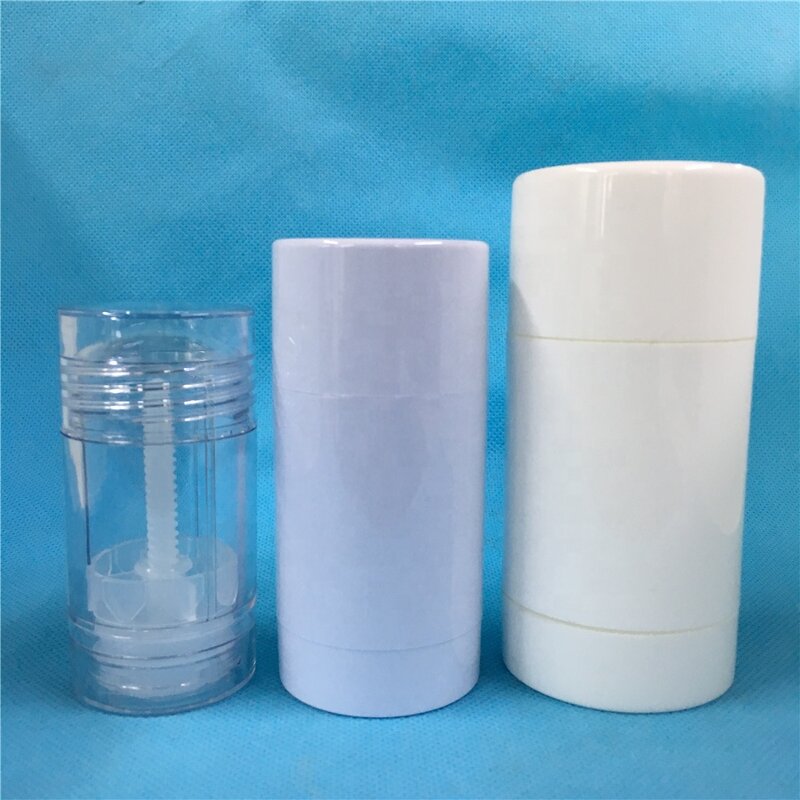 Deodorant Tubes Factory - OEM/ODM Custom White Styrene Twist up Deodorant Tubes with White Screw Lid and Discs