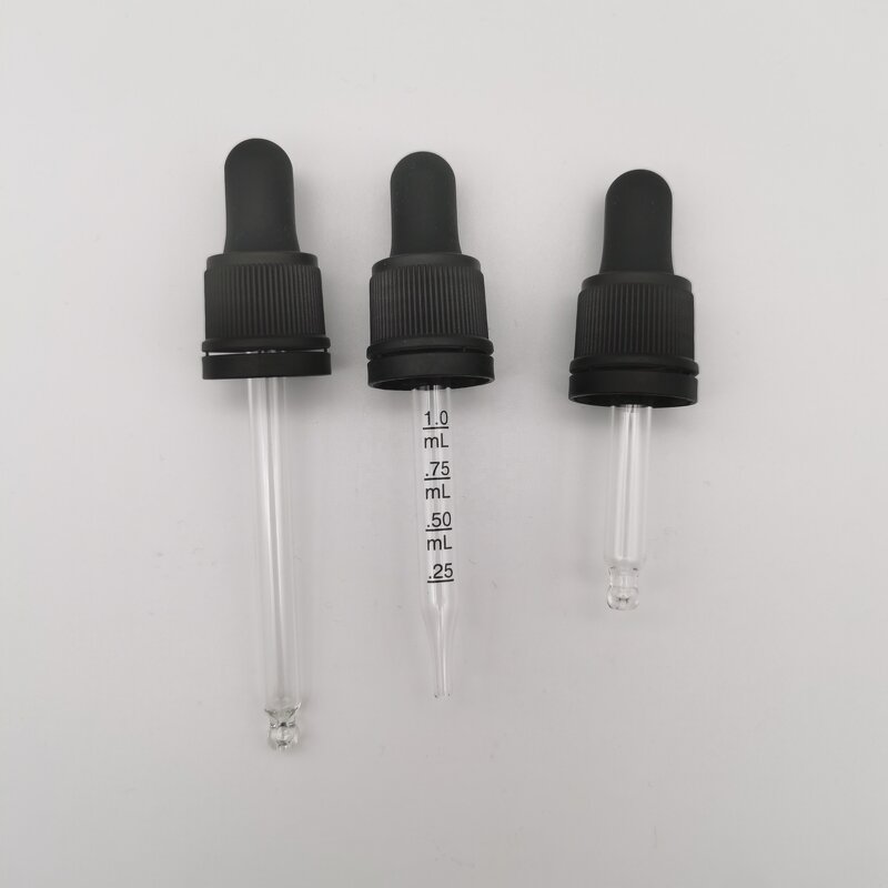 Glass Dropper Cap Manufacturer - OEM/ODM Custom 18/410 Tamper Evident Glass Dropper Cap for Essential Oil Bottles