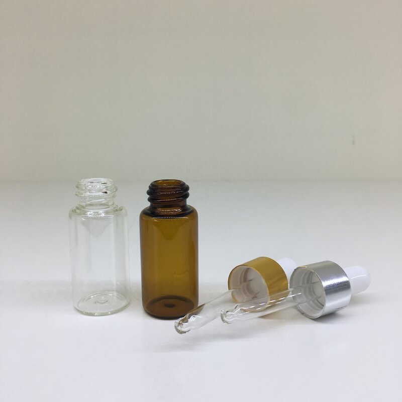 Mini Sample Vials Glass Vial Factory - OEM/ODM Custom 1-5ml Mini Sample Vials Glass Vial with Dropper Essential Oil