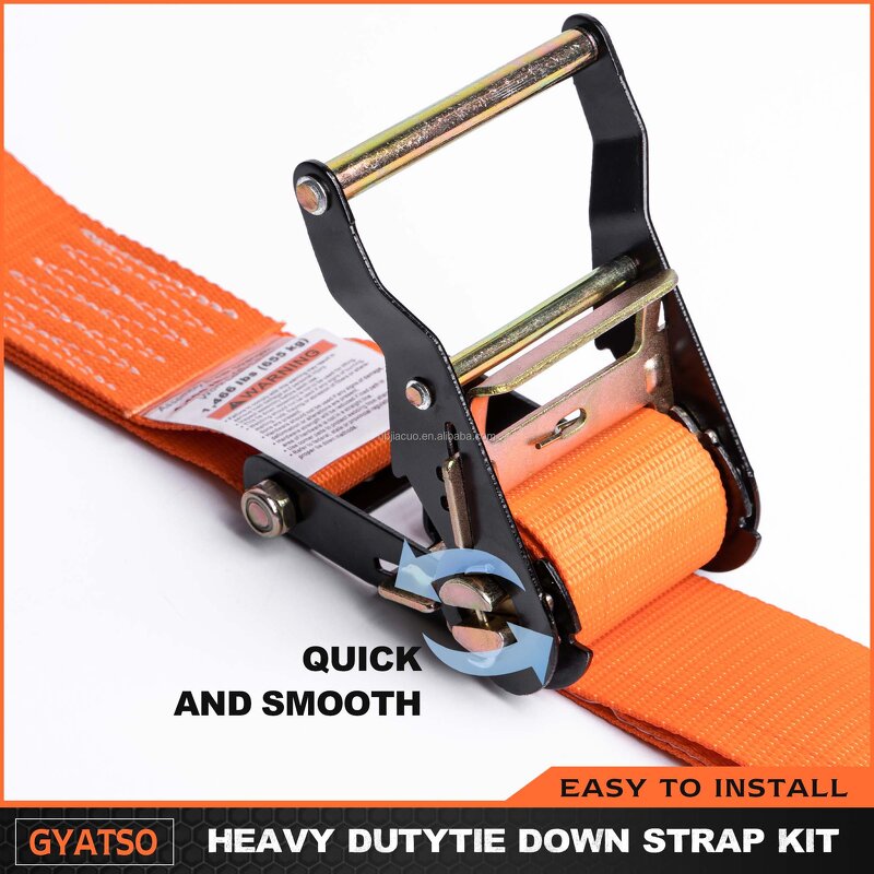 Wheel Chock Kit Manufacturer - Orange Heavy Duty Trailer Strap Tie-down System