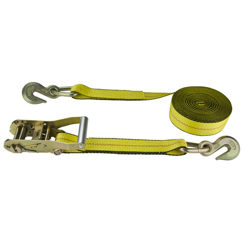Ratchet Tie Down Strap Manufacturer - 2 Inch Yellow with Slip Hook for Winch