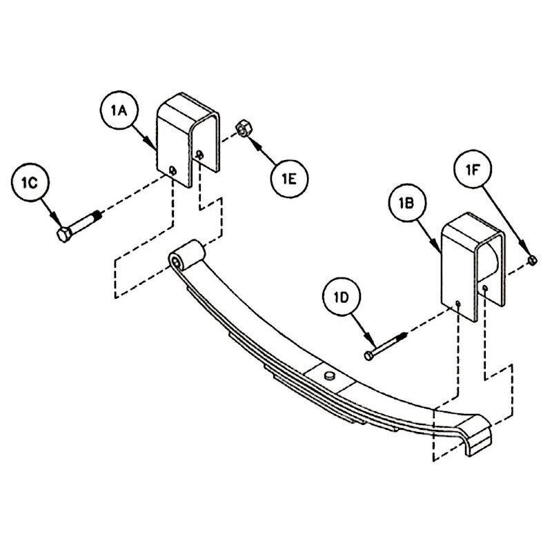 Trailer Hanger Kit Manufacturer - Single Axle for 1-3/4\" Double Eye Leaf Springs