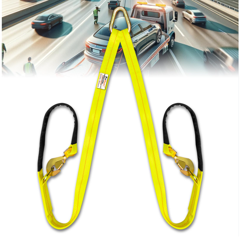 Trailer Tow Strap Manufacturer - 4700 Lbs Polyester with Snap Hook V Bridle