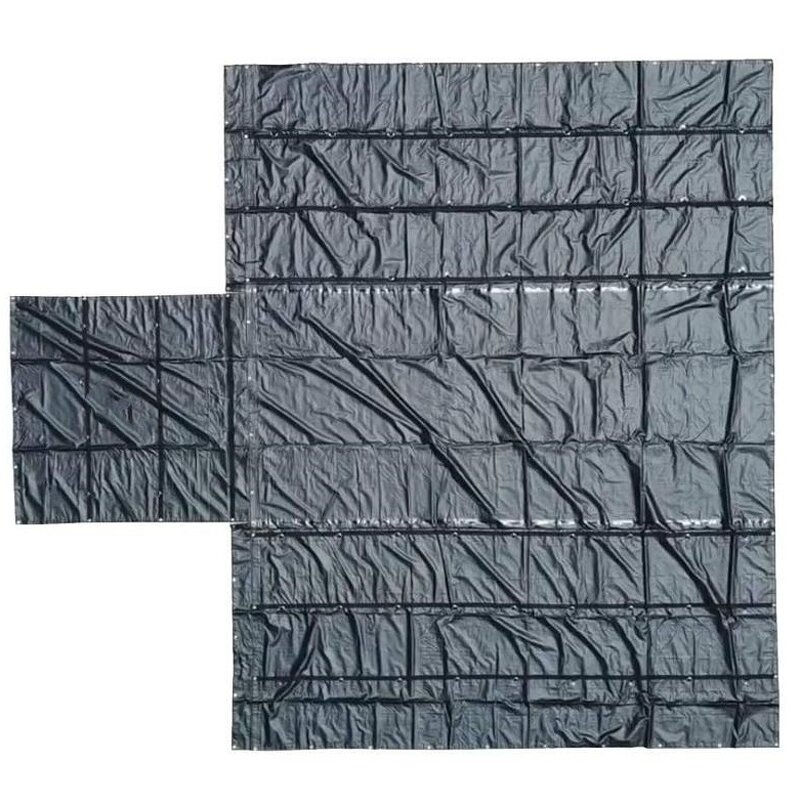 Flatbed Truck Cover Manufacturer - 18' X 24' 18oz Black PVC Coated Steel Tarp