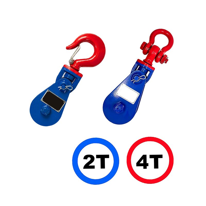 Snatch Block Manufacturer - 4 Ton with Hook and Shackle 4.5\" Sheave