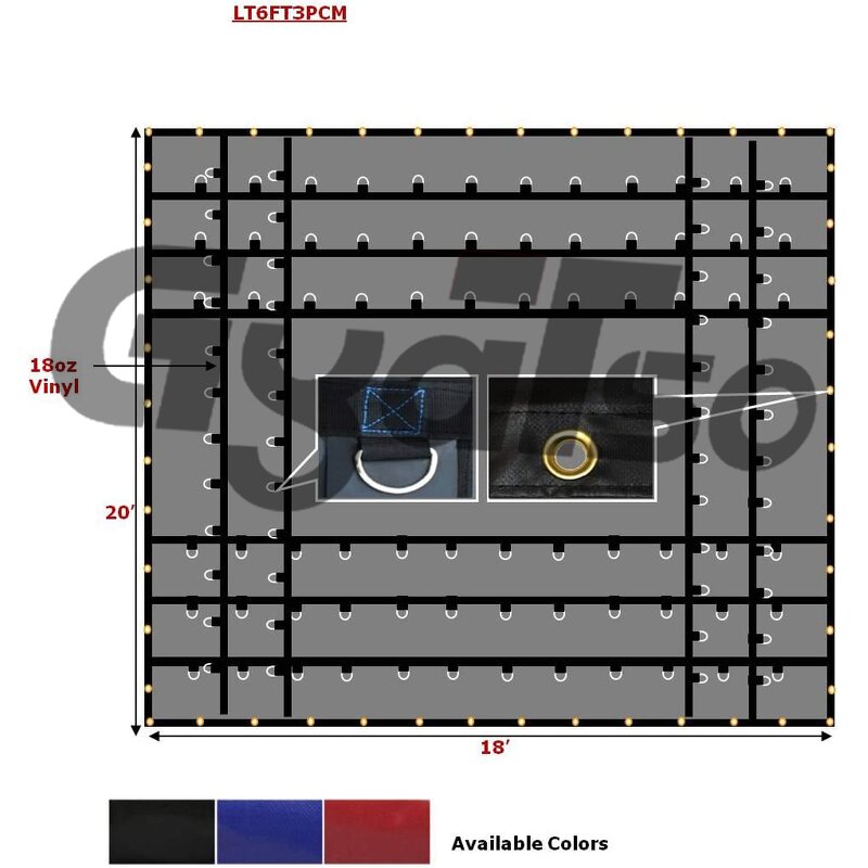 Flatbed Truck Cover Manufacturer - 10' X 12' 14OZ PVC Vinyl Coated Red Tarp