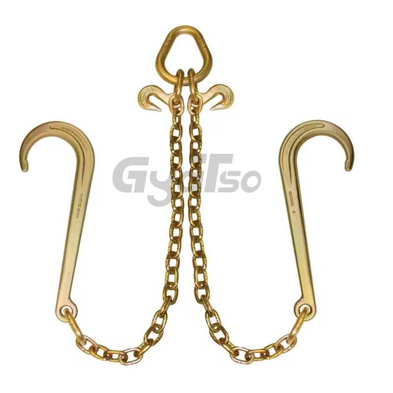 Tow Chain Manufacturer - Grade 70 5/16\" with J Hooks for V-Chain Bridle