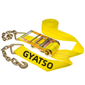 Flatbed Straps Manufacturer - 4 Inch with Chain Anchor Cargo Straps