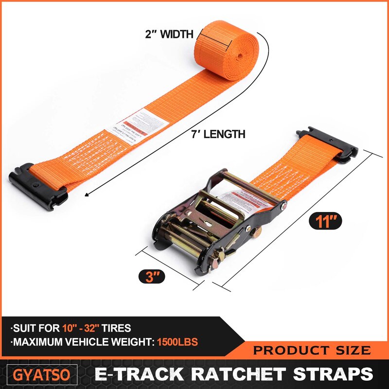 Wheel Chock Kit Manufacturer - Orange Heavy Duty Trailer Strap Tie-down System