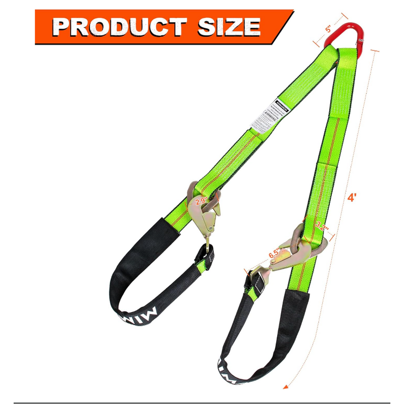 Axle V-Bridle Strap Manufacturer - Heavy Duty with Snap Hooks D Ring Middle